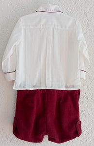 Conjunto camisa de algodón con bermuda de lana
