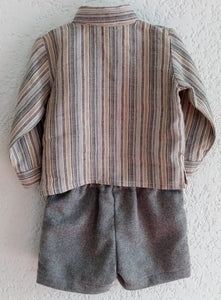 Conjunto camisa de lino con bermuda de lana