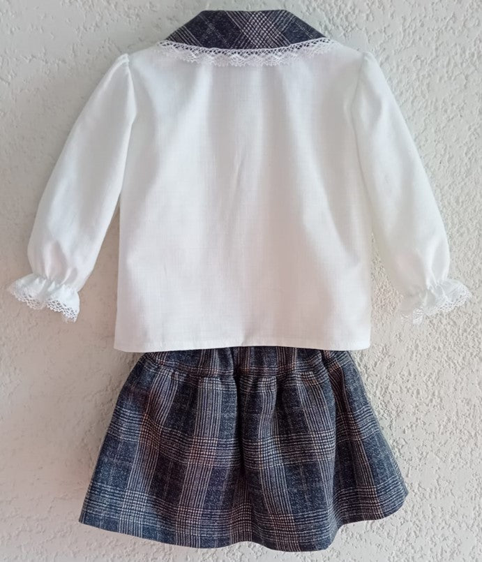 Conjunto falda de lino con blusa de lino algodón