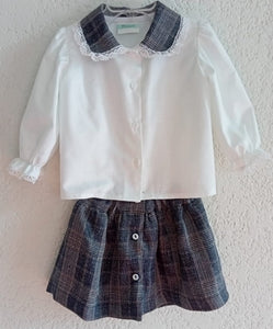 Conjunto falda de lino con blusa de lino algodón