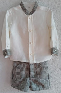 Conjunto camisa de algodón con bermuda de lino