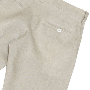 Pantalón en lino con bolsillos sesgados