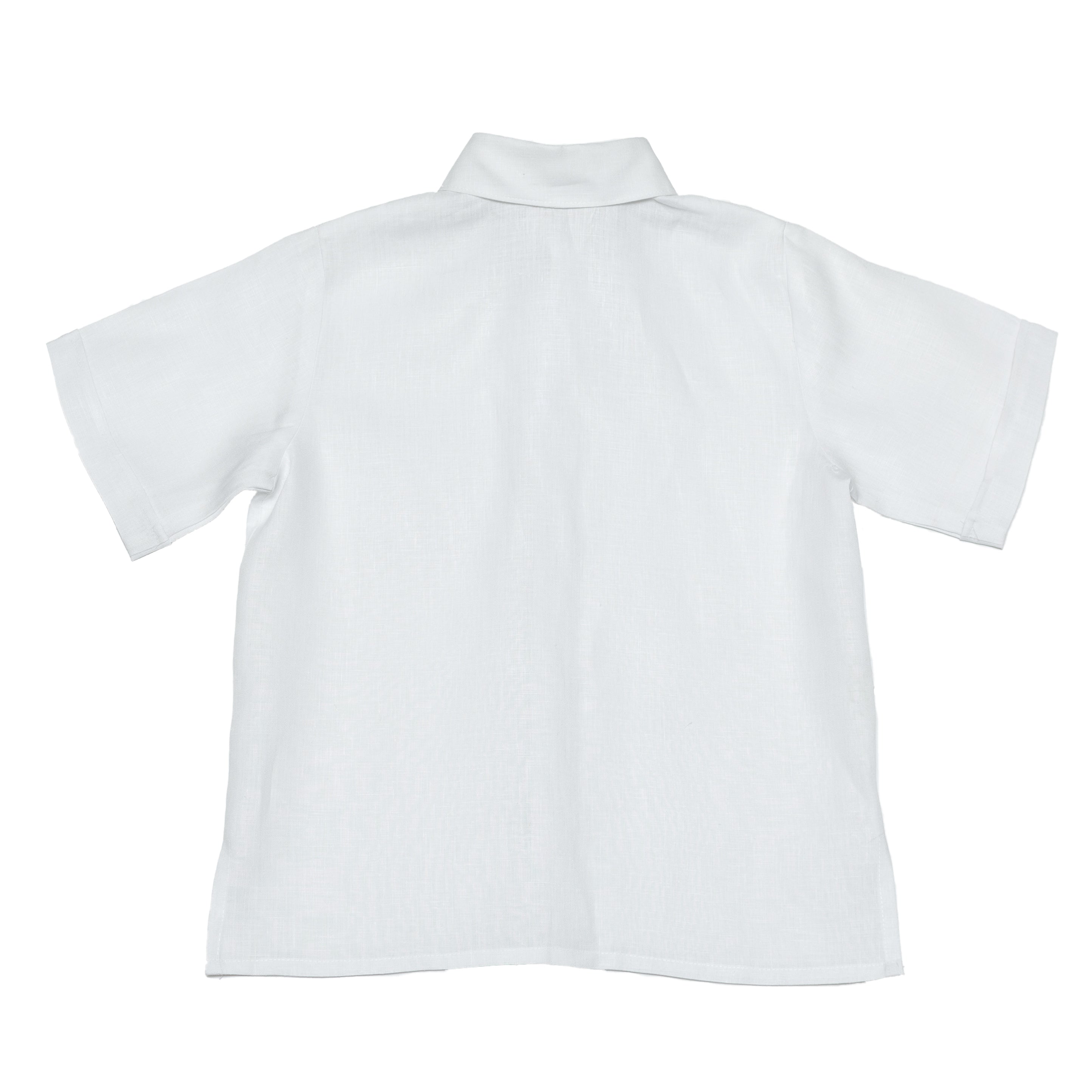 Camisa en lino manga corta con bolsa