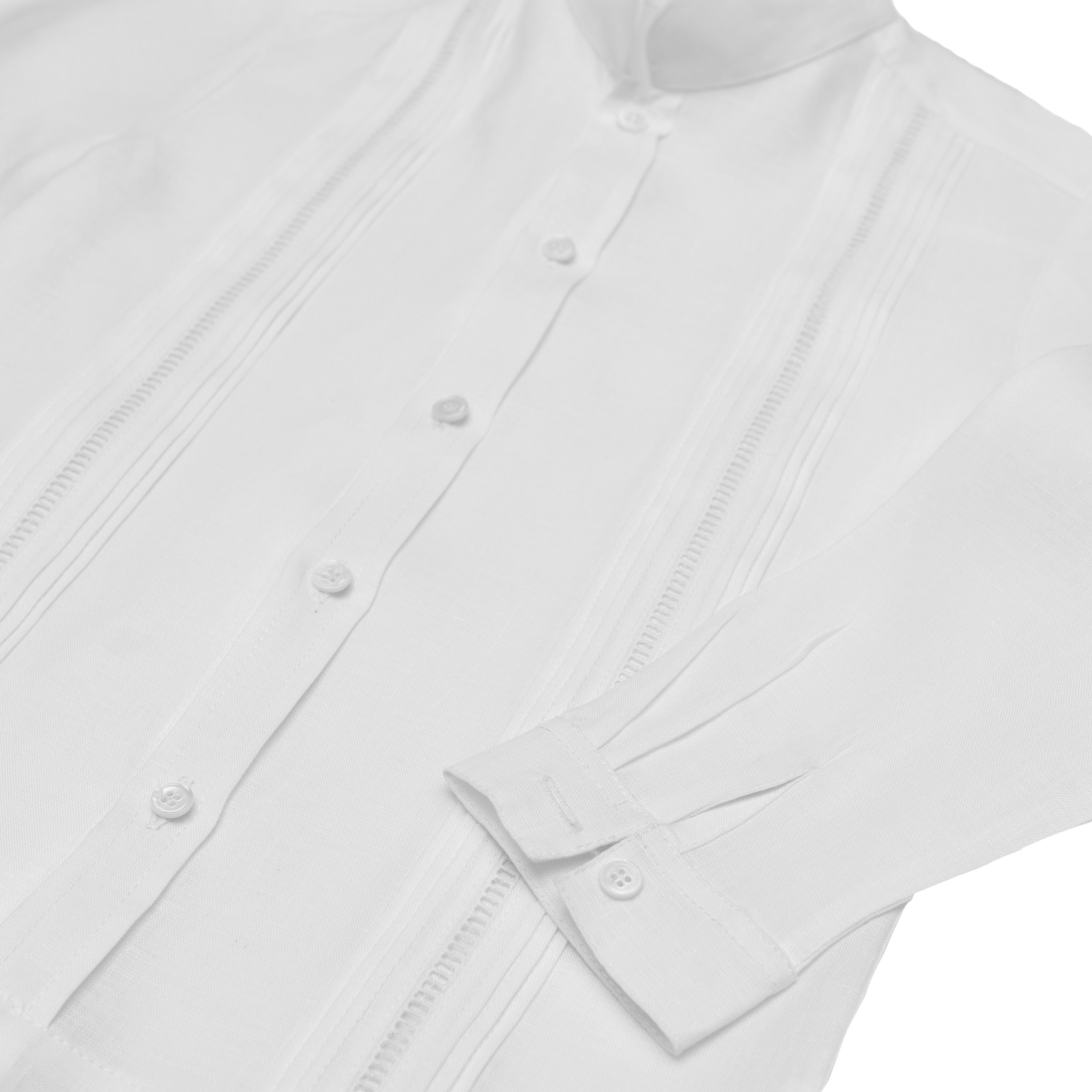 Camisa en lino manga larga entredos de vainica