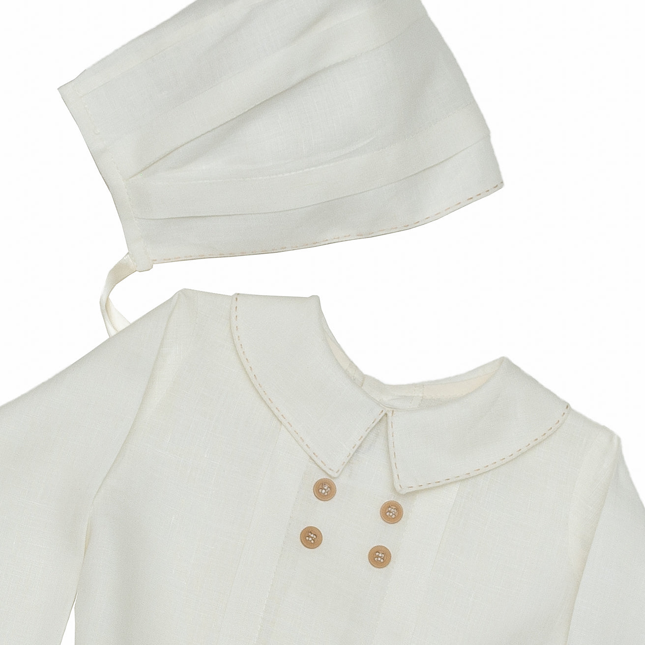 Ropón de lino camisa con cuatro botones y bermuda