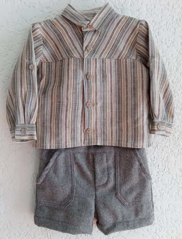 Conjunto camisa de lino con bermuda de lana