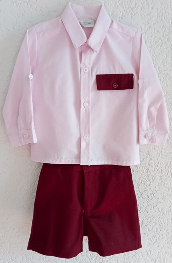 Conjunto camisa de algodón con bermuda de gabardina
