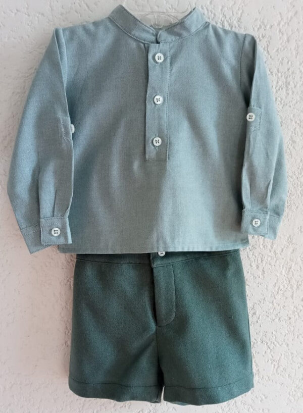 Conjunto camisa de algodón con bermuda de lana
