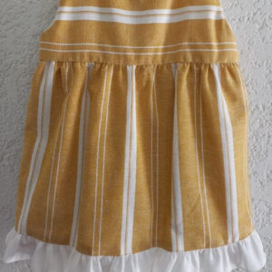 Vestido de lino algodón de rayas amarillas