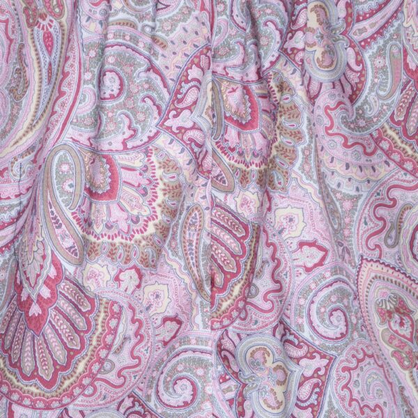 Vestido de algodón estampado de flores vino y rosa - Imagen 3