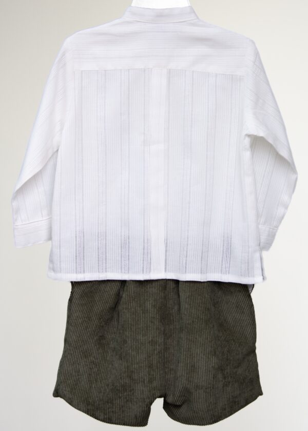 Conjunto niño camisa algodón y bermuda de pana - Imagen 2