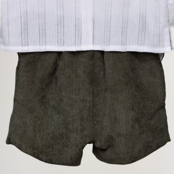 Conjunto niño camisa algodón y bermuda de pana - Imagen 4