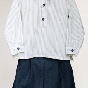 Conjunto niño camisa de algodón de rayas