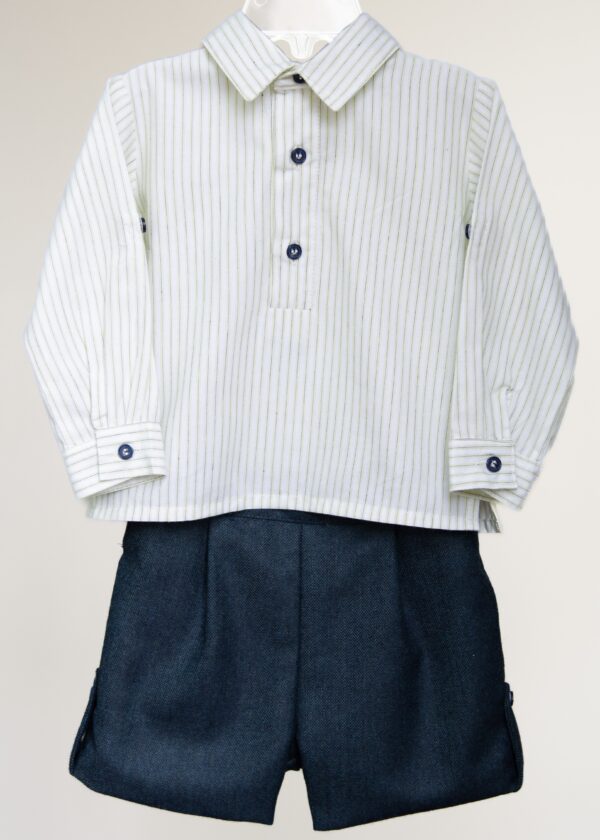 Conjunto niño camisa de algodón de rayas