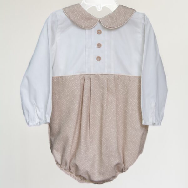 Pañalero niño algodón de punto beige