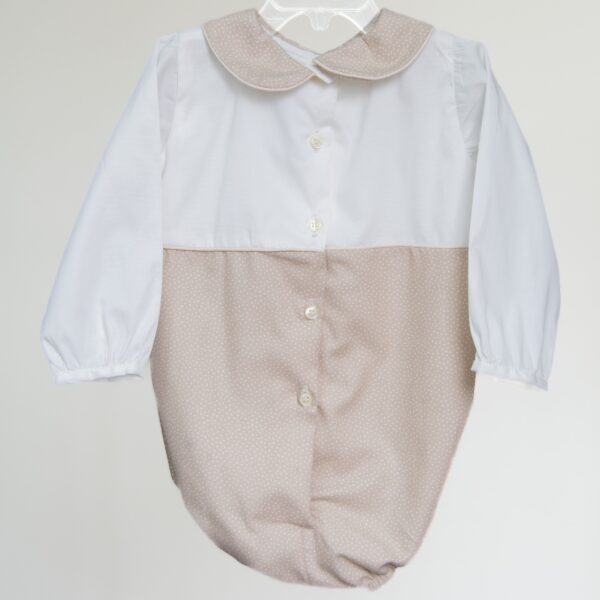 Pañalero niño algodón de punto beige - Imagen 2