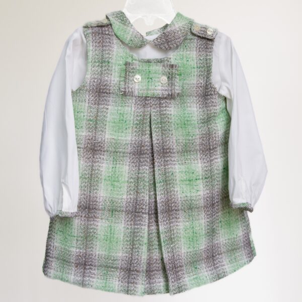 Jumper lana verde y gris