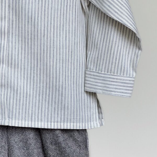 Conjunto niño camisa de algodón y bermuda de lana gris - Imagen 3