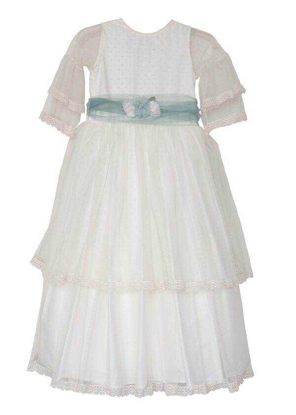 Vestido de tul bordado de puntos
