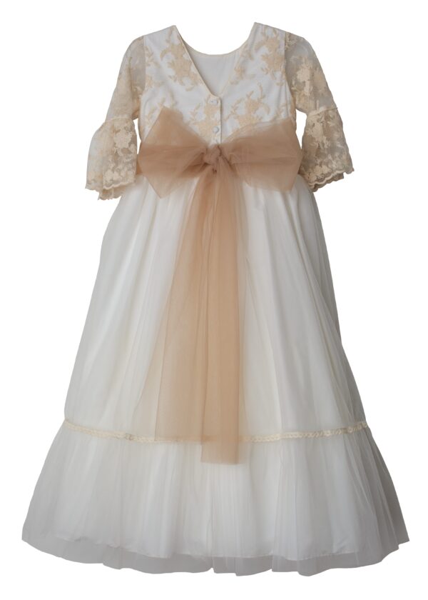 Vestido de tul liso plisado en falda - Imagen 2