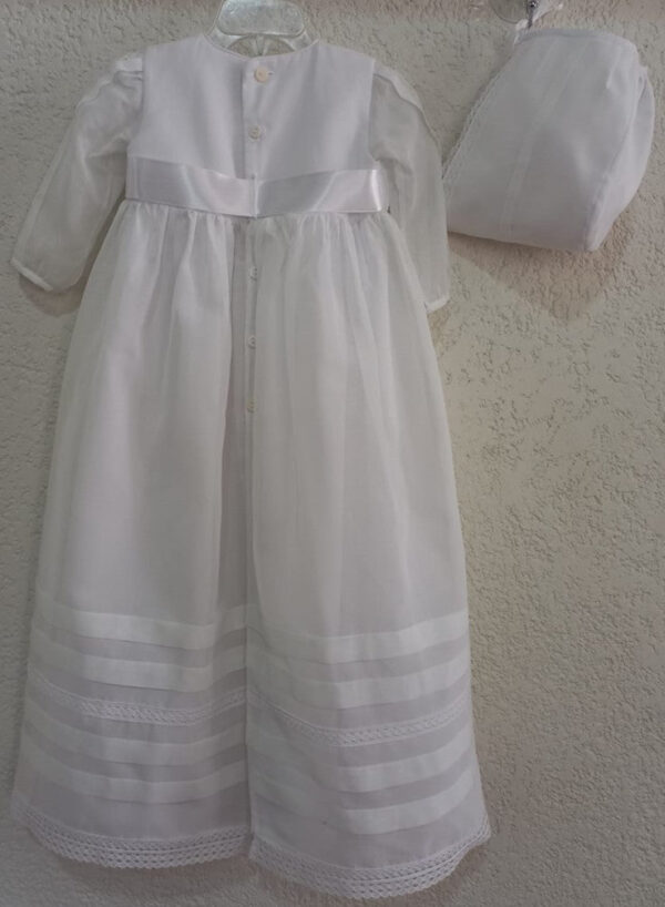 Ropón de niño de organza blanca - Imagen 2