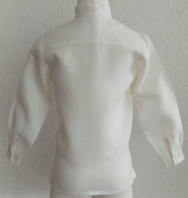 Camisa en lino lisa manga larga - Imagen 2