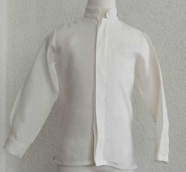 Camisa en lino lisa manga larga