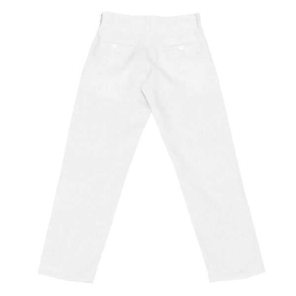 Pantalón en lino con bolsillos sesgados - Imagen 5