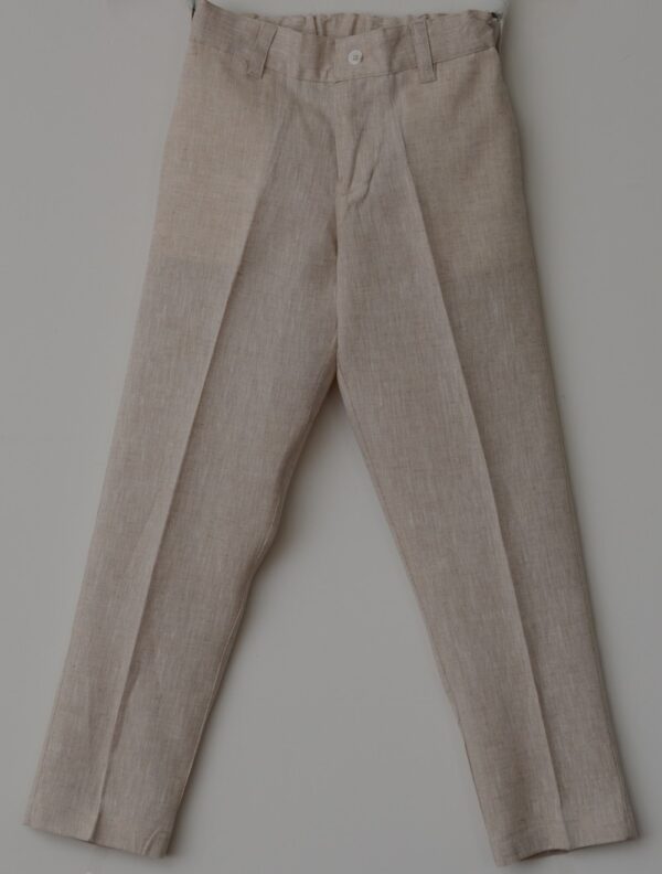 Pantalón en lino con bolsillos rectos - Imagen 2
