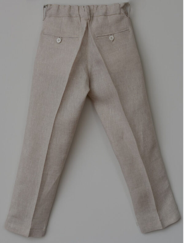 Pantalón en lino con bolsillos sesgados - Imagen 2