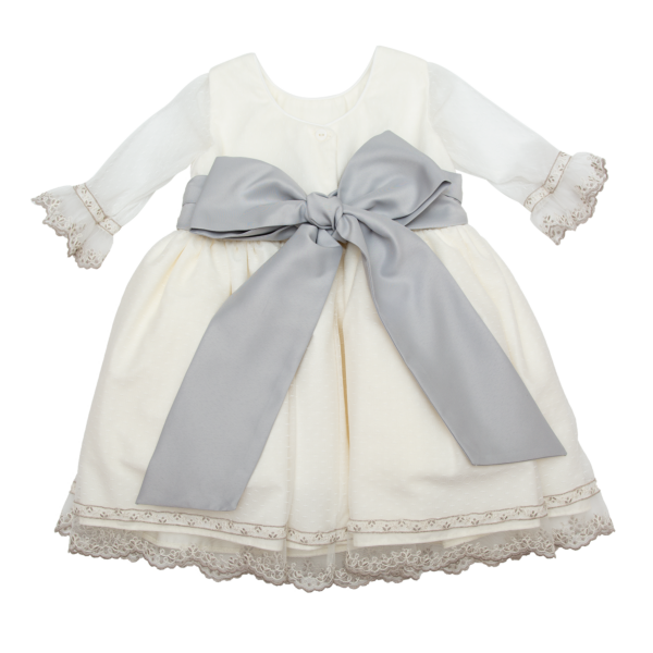 Vestido de tul puntos con tiras de tul bordadas - Imagen 2