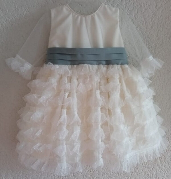 Vestido de tul plisado de lunares