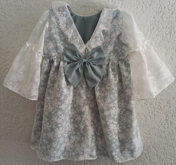 Vestido de algodón bordado de flores con transparencia - Imagen 4