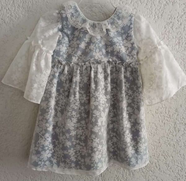 Vestido de algodón bordado de flores con transparencia