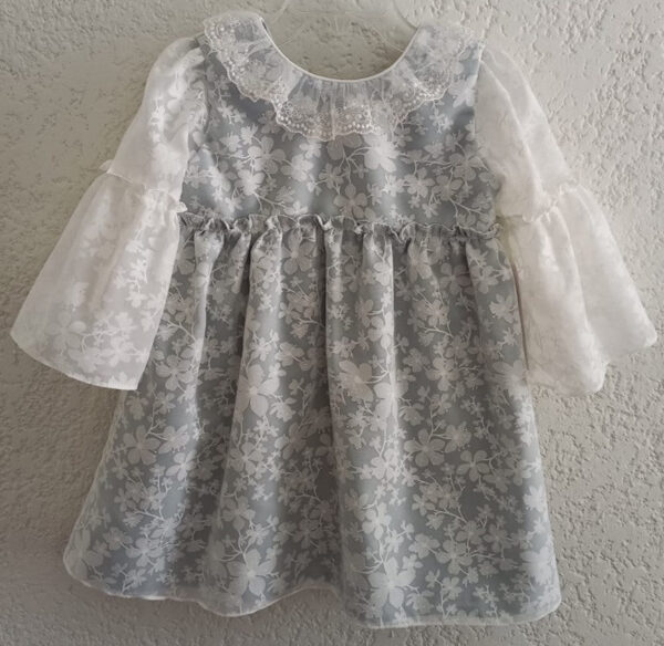 Vestido de algodón bordado de flores con transparencia - Imagen 2