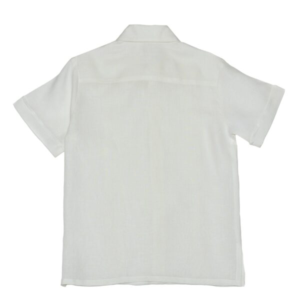 Camisa en lino con alforzas delgadas manga corta - Imagen 3