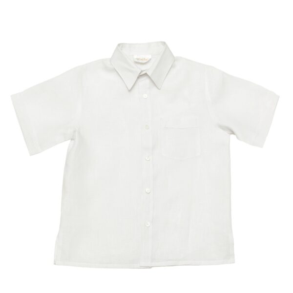 Camisa en lino manga corta - Imagen 4