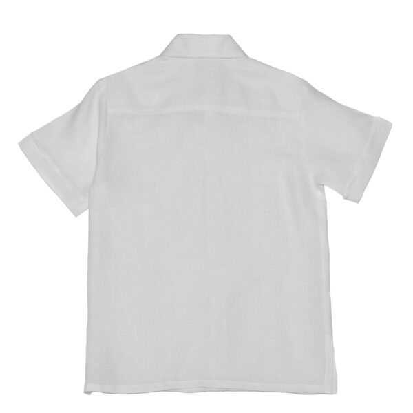 Camisa en lino con alforzas delgadas manga corta - Imagen 6