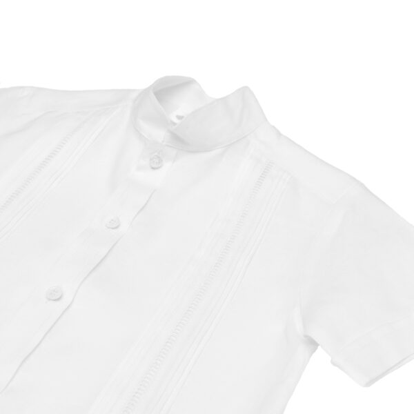 Camisa en lino con entredos de vainica manga corta - Imagen 5