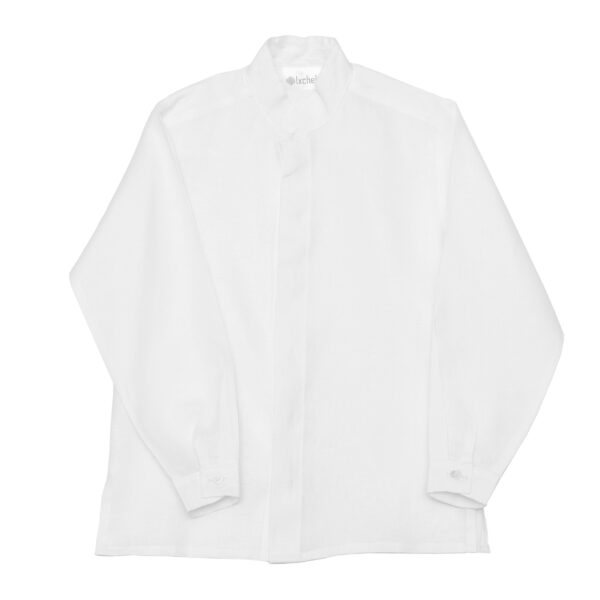 Camisa en lino botones ocultos manga larga - Imagen 5