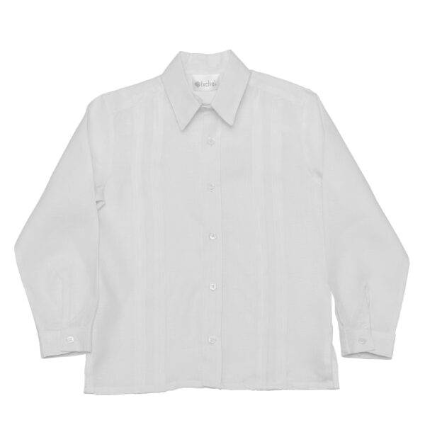 Camisa en lino con alforzas anchas manga larga - Imagen 5