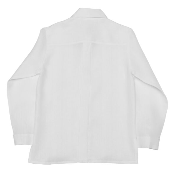 Camisa en lino con entredos cruzado manga larga - Imagen 7