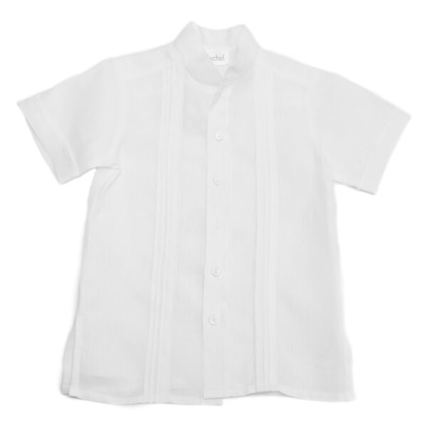 Camisa en lino con entredos de vainica chica manga corta - Imagen 4