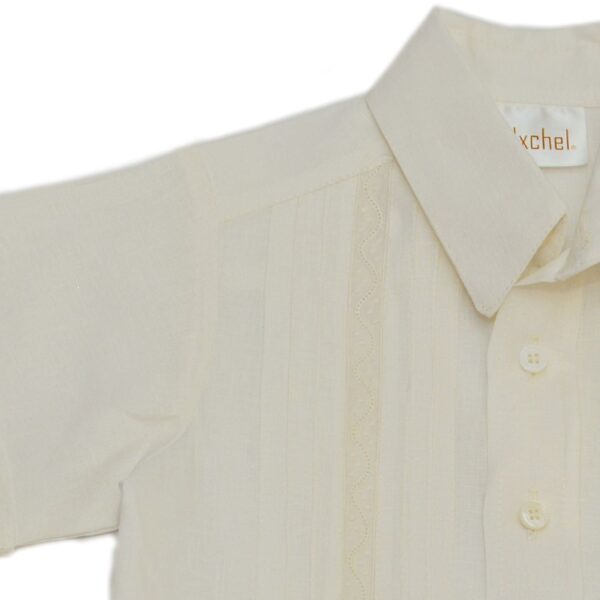 Camisa en lino con entredos de ondas manga corta - Imagen 5