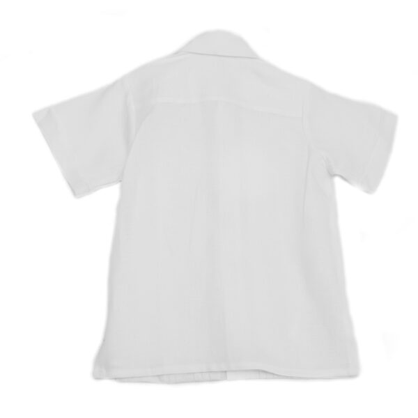 Camisa en lino con entredos de ondas manga corta - Imagen 3