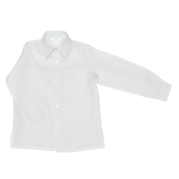 Camisa en lino manga larga con bolsa