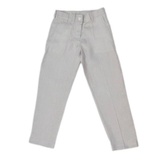 Pantalón en lino con bolsillos sesgados