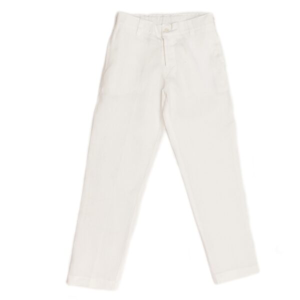 Pantalón en lino con bolsillos sesgados - Imagen 8