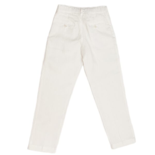 Pantalón en lino con bolsillos sesgados - Imagen 9