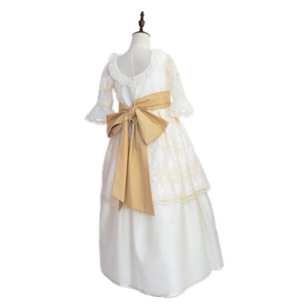 Vestido  desmontable en organza y tul bordado color marfíl - Imagen 3